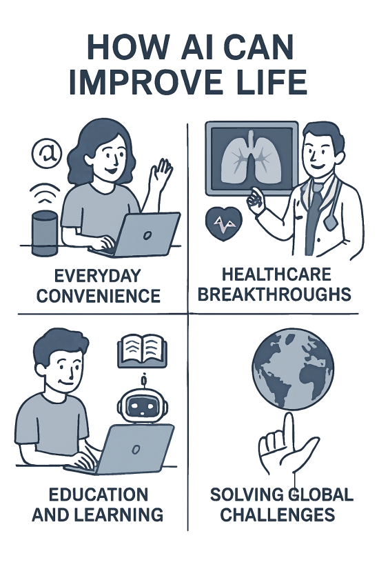 AI improving life illustration